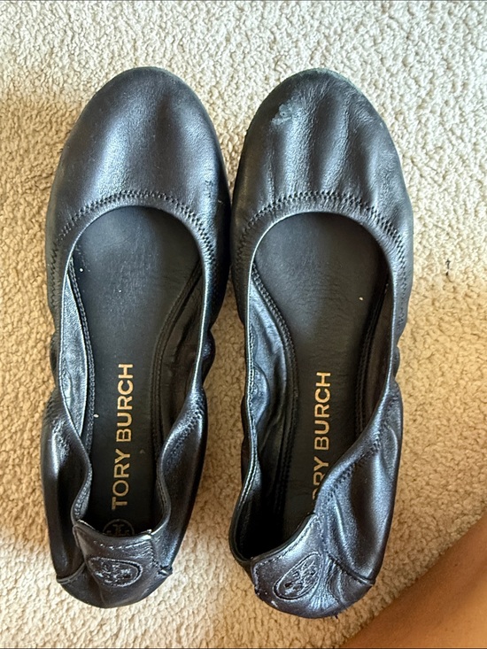 Tory Burch Shoes - Tory Burch Black Leather Ballet Flats